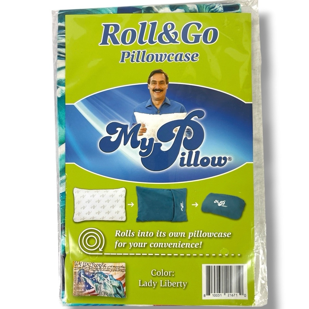 NEW My Pillow Travel PillowCase - Roll & Go - Lady Liberty SEALED